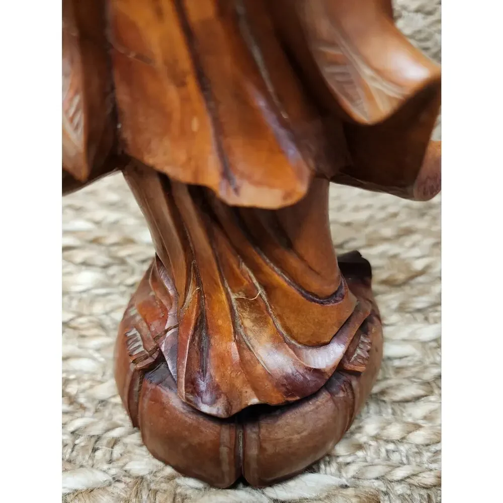 Antique Chinese Hand Carved Hardwood Kwanyin Guanyin 12